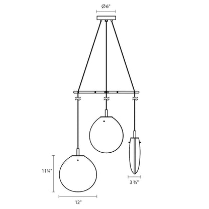 Cantina 3 Light 33" Wide Full Sized Pendant