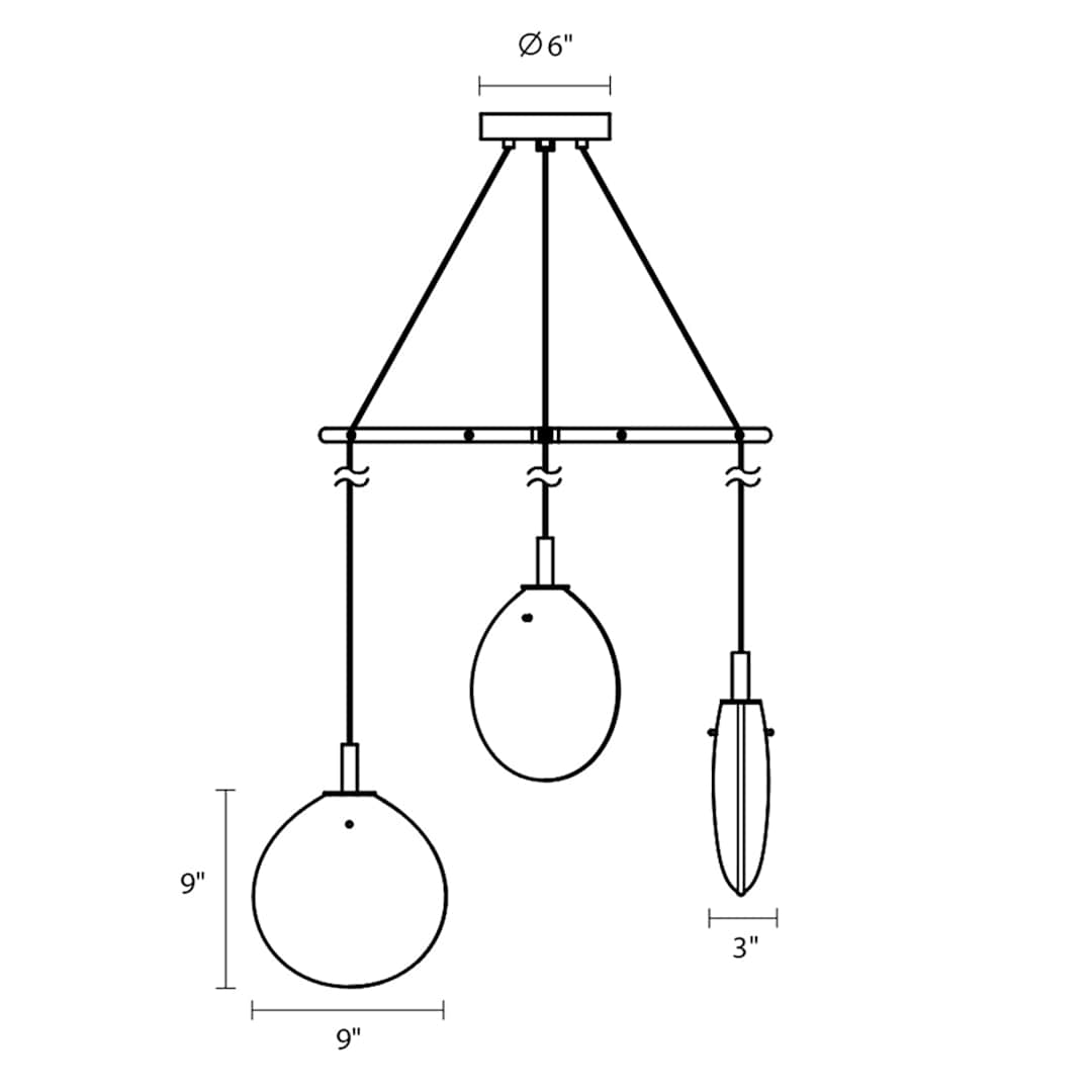 Cantina 3 Light 30" Wide Full Sized Pendant