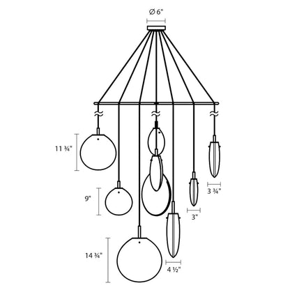 Cantina 9 Light 57" Wide Full Sized Pendant