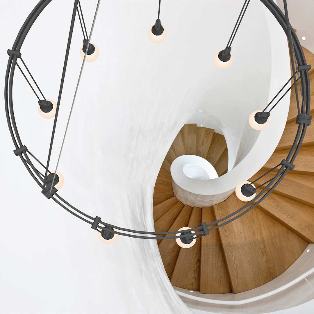 Suspenders LED Single Ring Multi Light Pendant