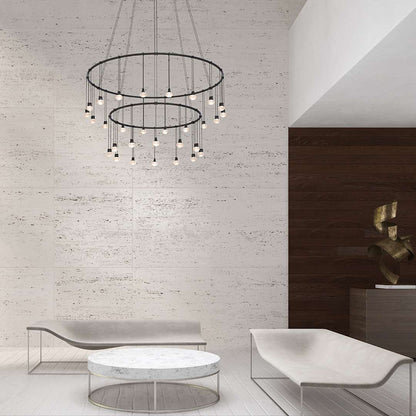Suspenders LED Double Ring Multi Light Pendant