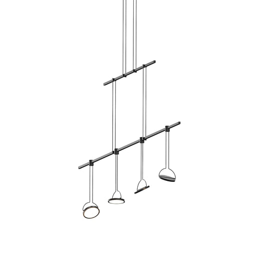 Suspenders 4 Light 37" Wide LED Linear Chandelier