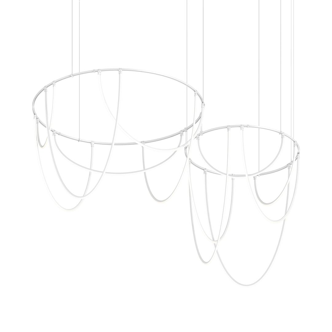 Suspenders 82" Wide LED Offset Ring Chandelier