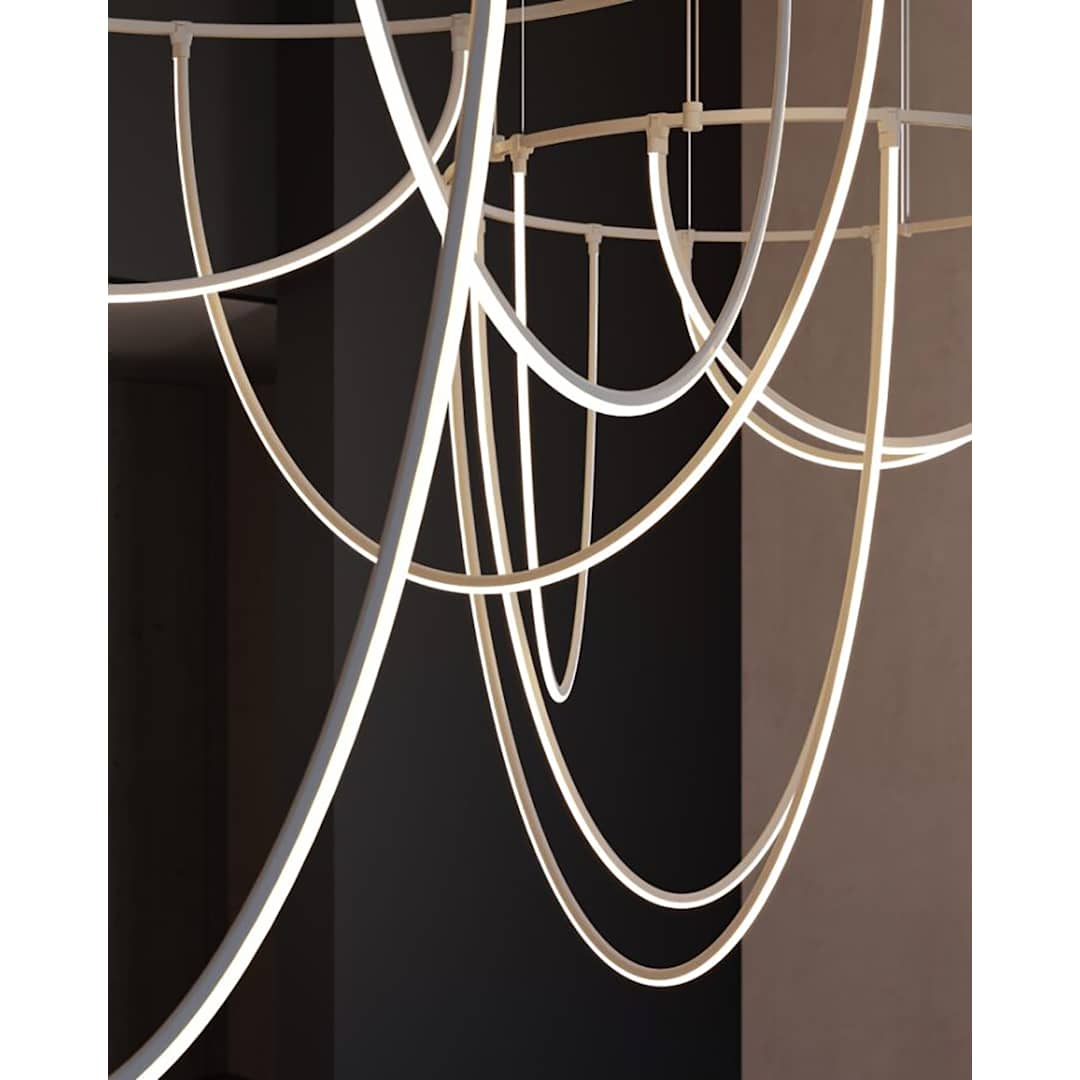 Suspenders 82" Wide LED Offset Ring Chandelier