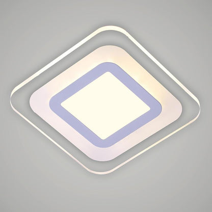 Flat Flush Mount Ceiling Fixture Light with 1 Ambient LED Light Bulb