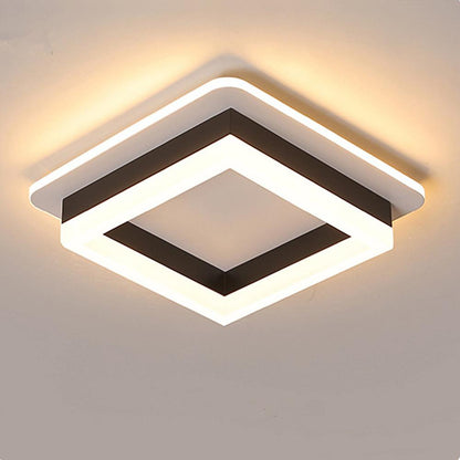 Metal Acrylic Square Design Flush Mount Lighting Modern LED Ceiling Light