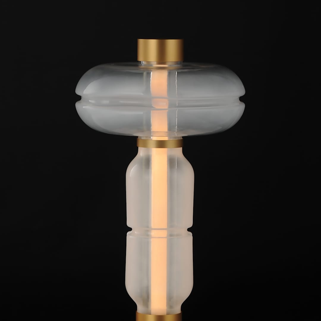 Gusto 20" Tall LED Buffet Table Lamp with Hand-Blown Glass Shades