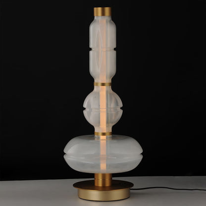 Gusto 28" Tall LED Column Table Lamp with Hand-Blown Glass Shades