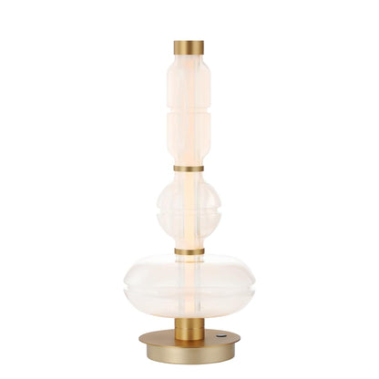 Gusto 28" Tall LED Column Table Lamp with Hand-Blown Glass Shades