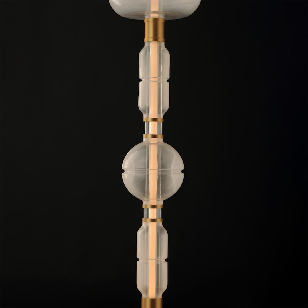 Gusto 70" Tall LED Column Floor Lamp with Hand-Blown Glass Shades