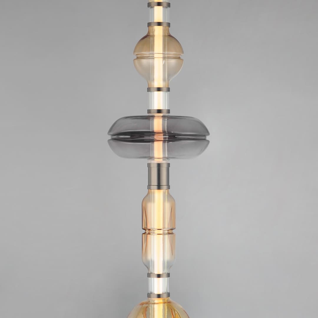 Gusto 70" Tall LED Column Floor Lamp with Hand-Blown Glass Shades