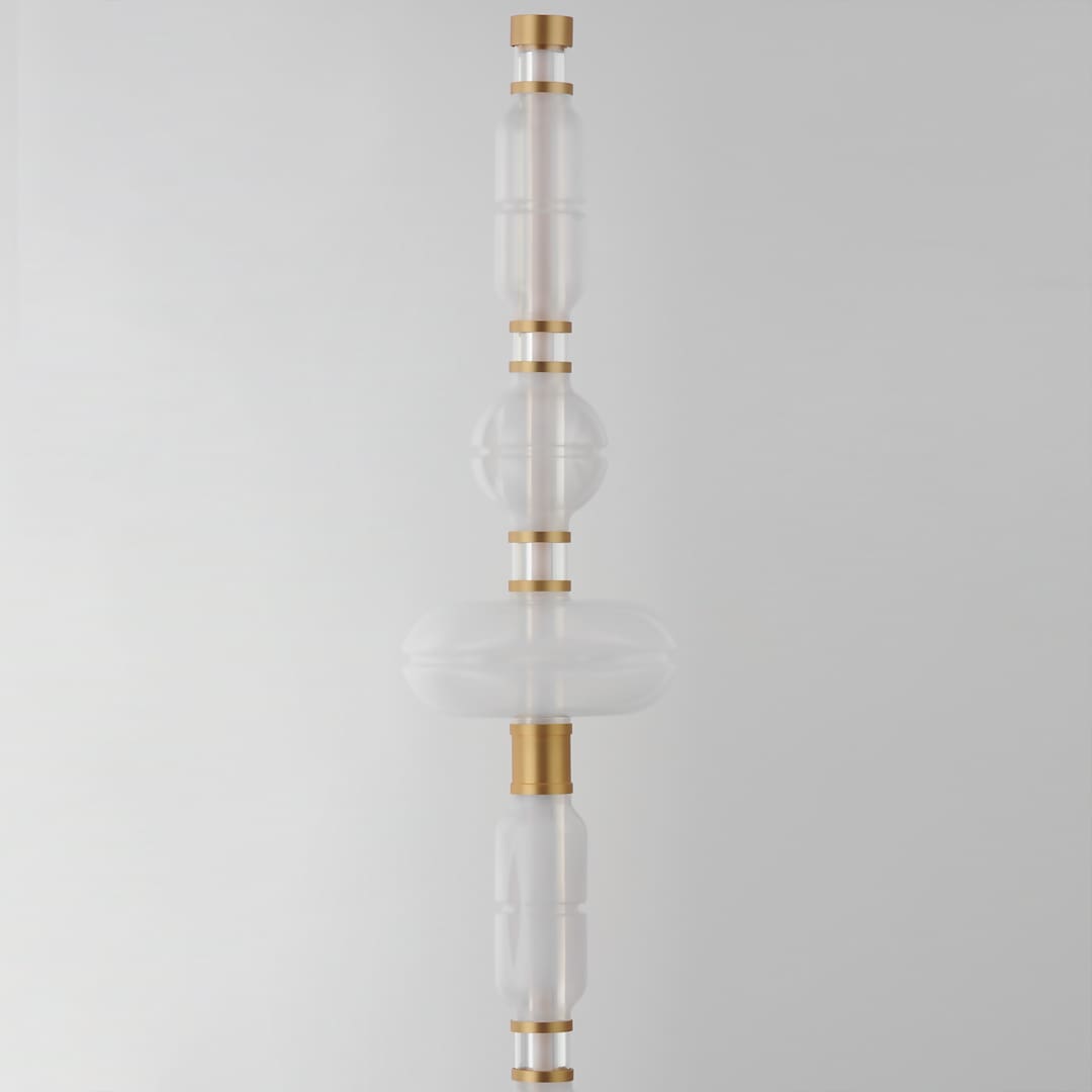 Gusto 70" Tall LED Column Floor Lamp with Hand-Blown Glass Shades