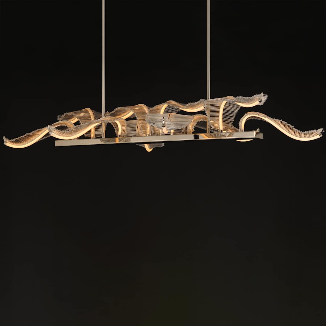 Lillet 61" Wide LED Crystal Abstract Chandelier with Beveled Crystal Shades