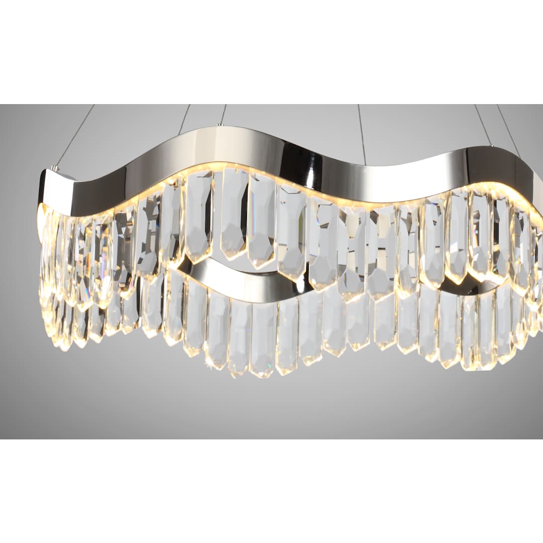 Rolland 30" Wide LED Crystal Pendant
