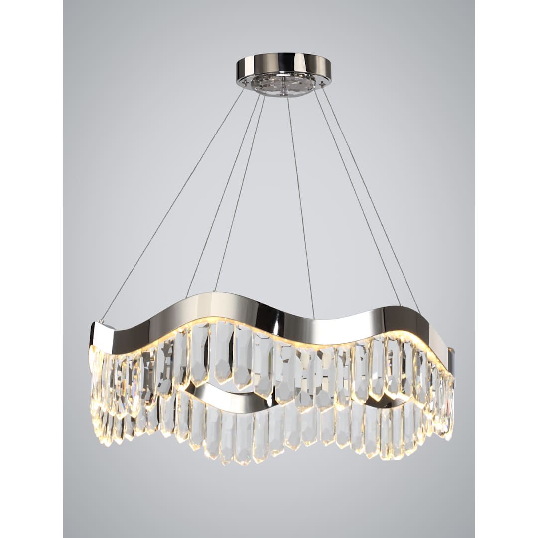 Rolland 30" Wide LED Crystal Pendant