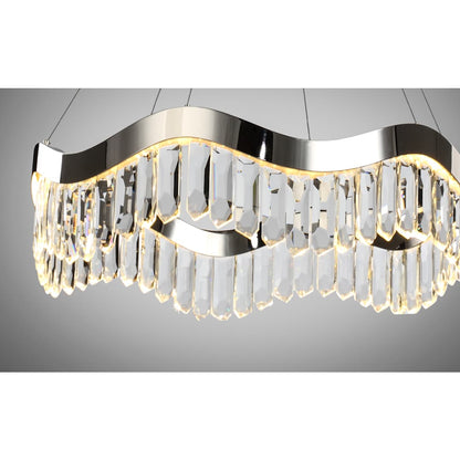 Rolland 30" Wide LED Crystal Pendant