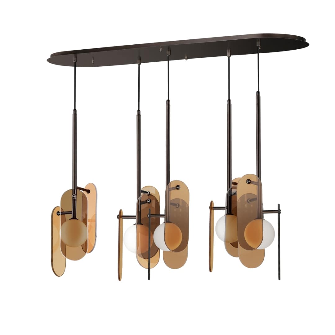 Megalith 5 Light 48" Wide LED Abstract Linear Pendant