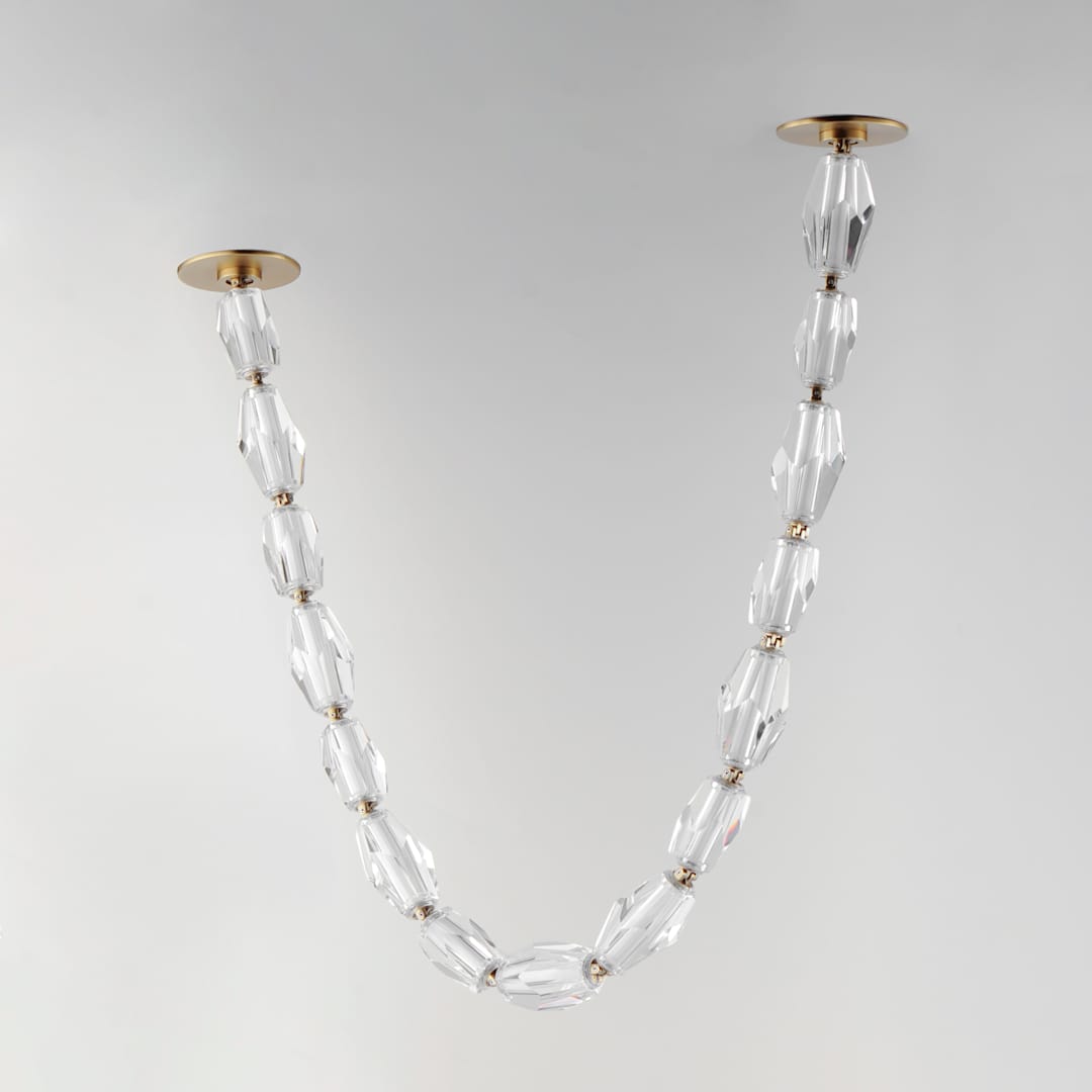 Dolce Vita 41" Wide LED Crystal Linear Pendant with Beveled Crystal Shades