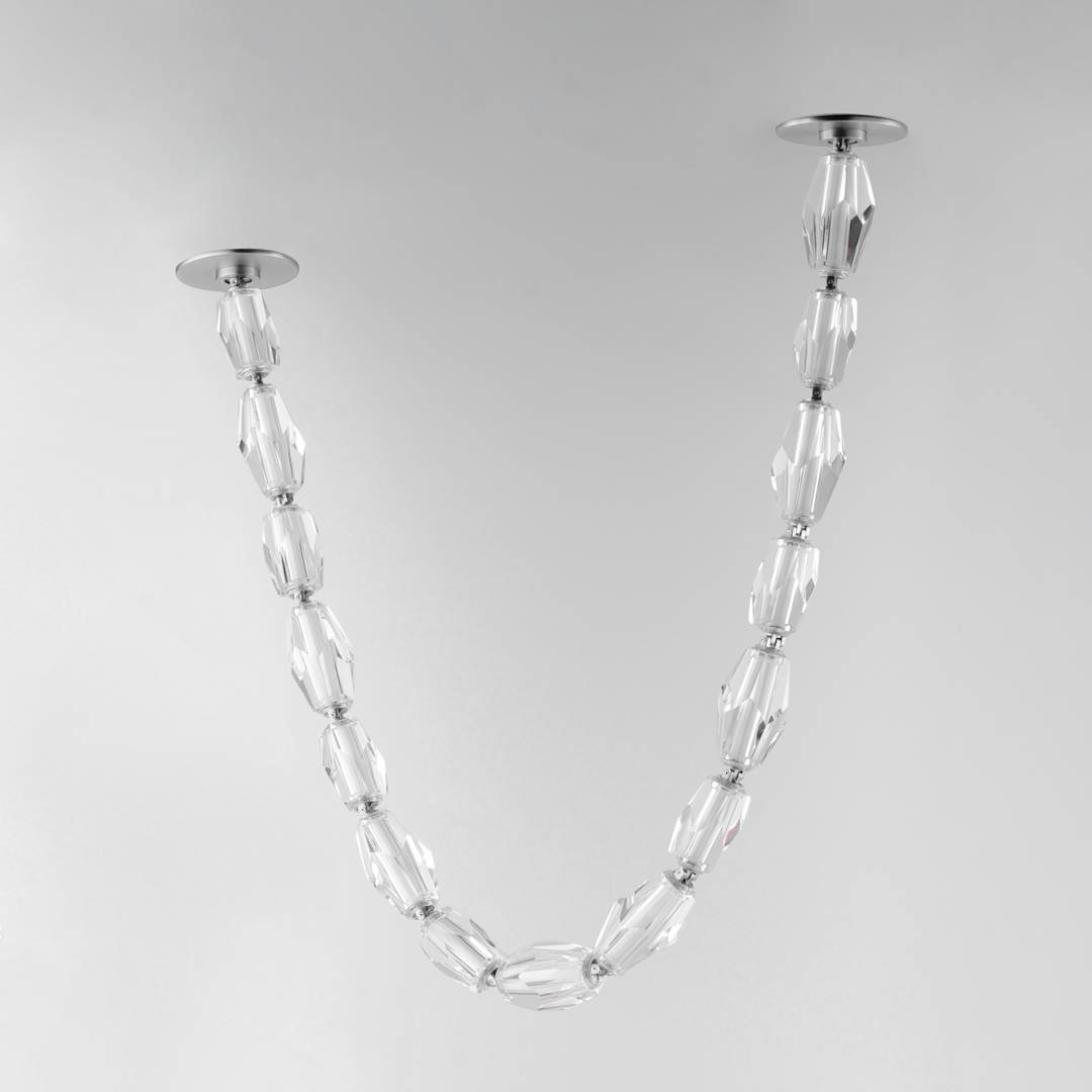 Dolce Vita 41" Wide LED Crystal Linear Pendant with Beveled Crystal Shades