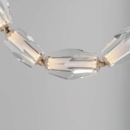 Dolce Vita 41" Wide LED Crystal Linear Pendant with Beveled Crystal Shades