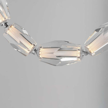 Dolce Vita 41" Wide LED Crystal Linear Pendant with Beveled Crystal Shades