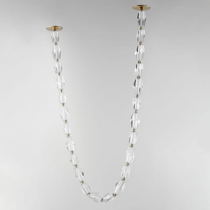 Dolce Vita 90" Wide LED Crystal Linear Pendant with Beveled Crystal Shades