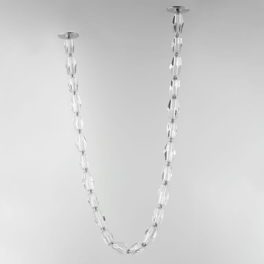 Dolce Vita 90" Wide LED Crystal Linear Pendant with Beveled Crystal Shades