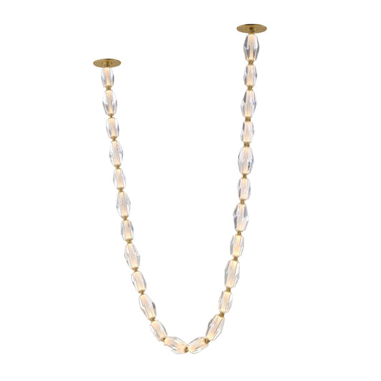 Dolce Vita 90" Wide LED Crystal Linear Pendant with Beveled Crystal Shades