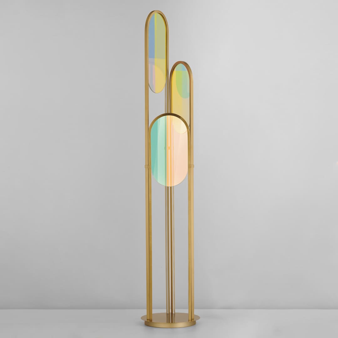 Trance 60" Tall LED Tree Floor Lamp with Dichroic Glass Shades