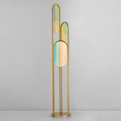 Trance 60" Tall LED Tree Floor Lamp with Dichroic Glass Shades