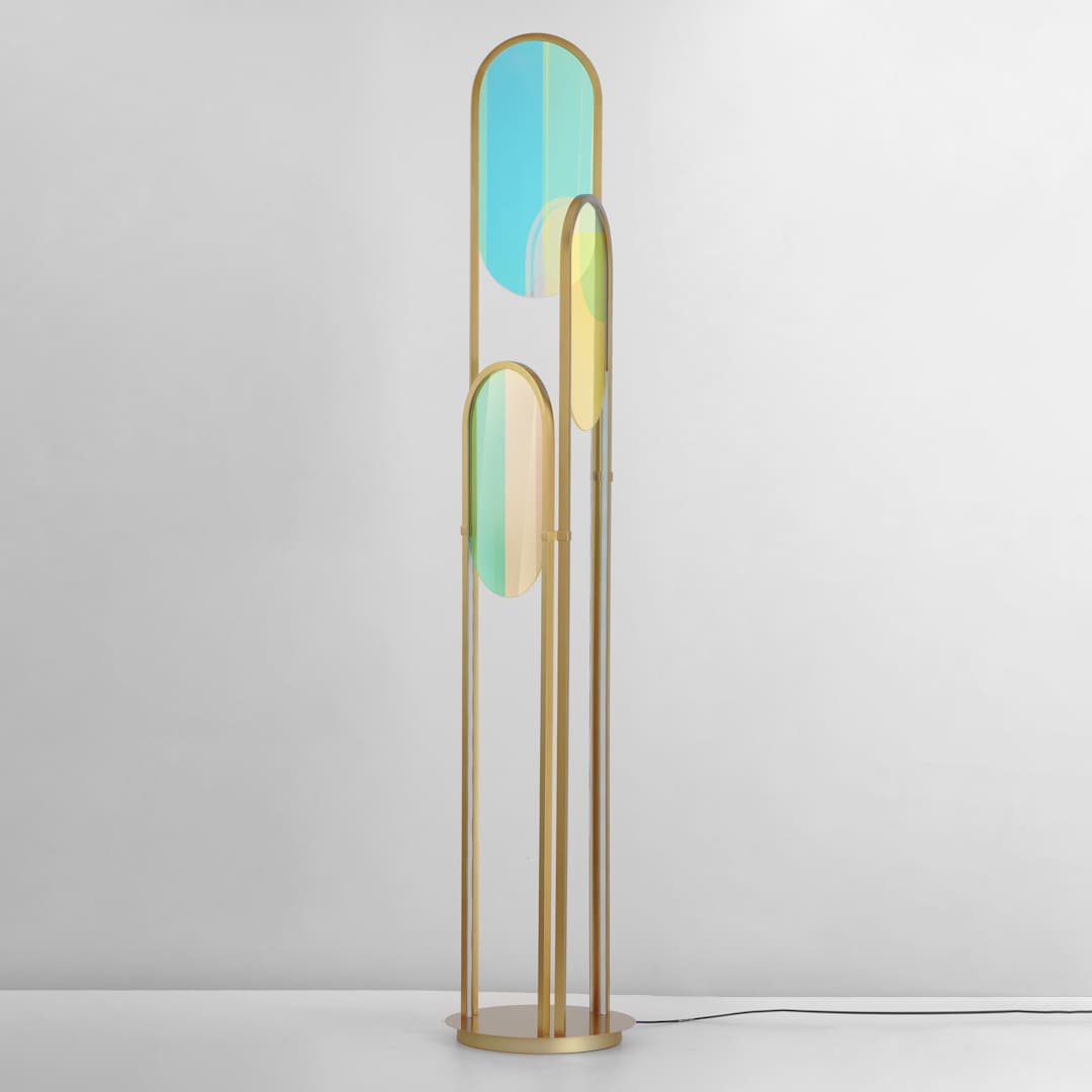 Trance 60" Tall LED Tree Floor Lamp with Dichroic Glass Shades