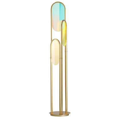 Trance 60" Tall LED Tree Floor Lamp with Dichroic Glass Shades