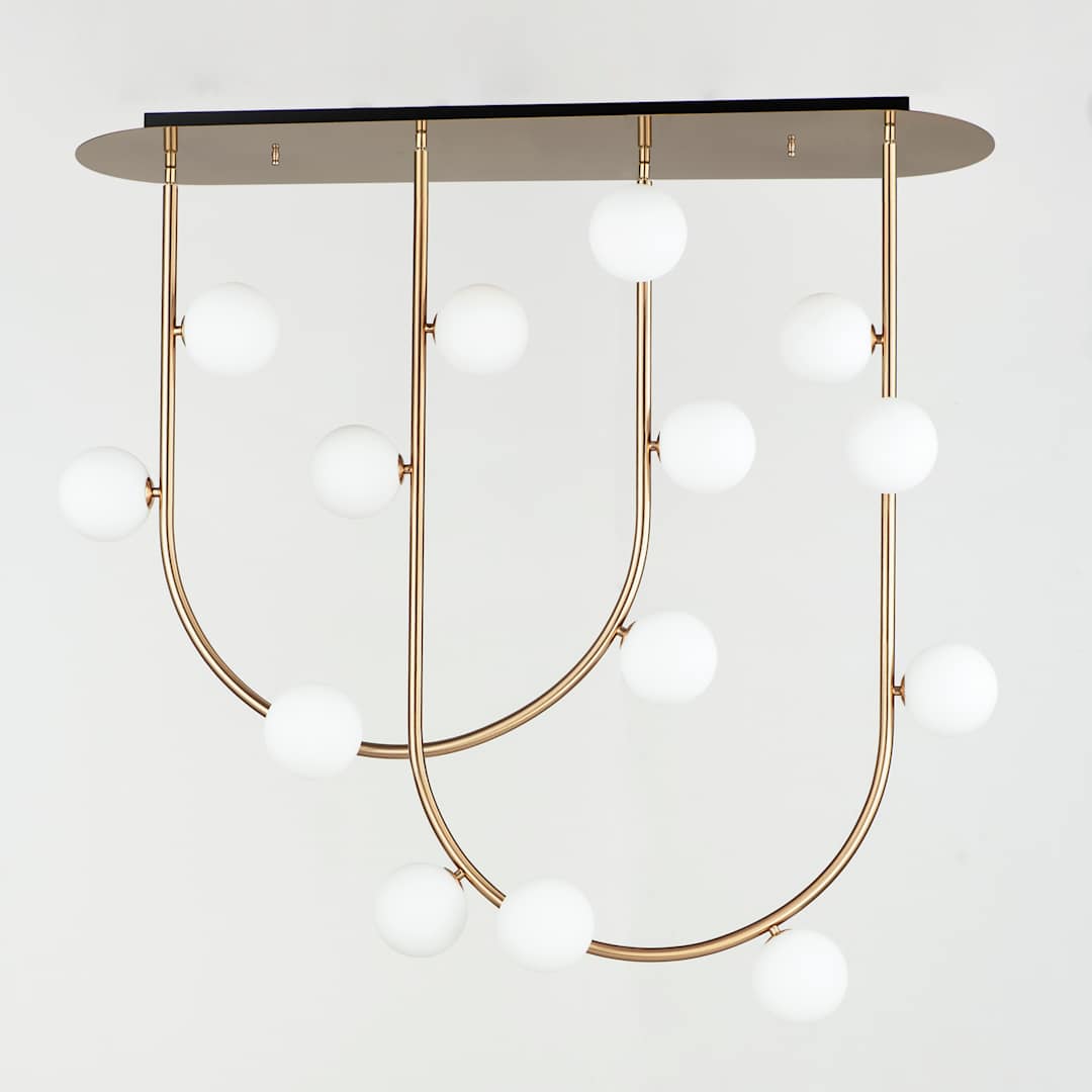 Contour 14 Light 43" Wide LED Semi-Flush Ceiling Fixture by Nina Magon