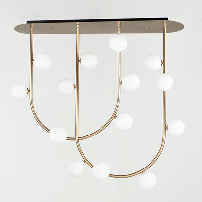 Contour 14 Light 43" Wide LED Semi-Flush Ceiling Fixture by Nina Magon