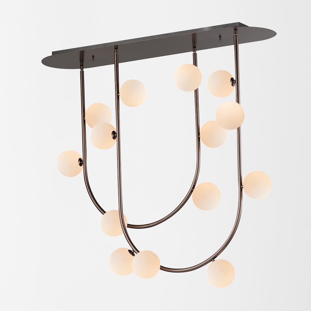 Contour 14 Light 43" Wide LED Semi-Flush Ceiling Fixture by Nina Magon