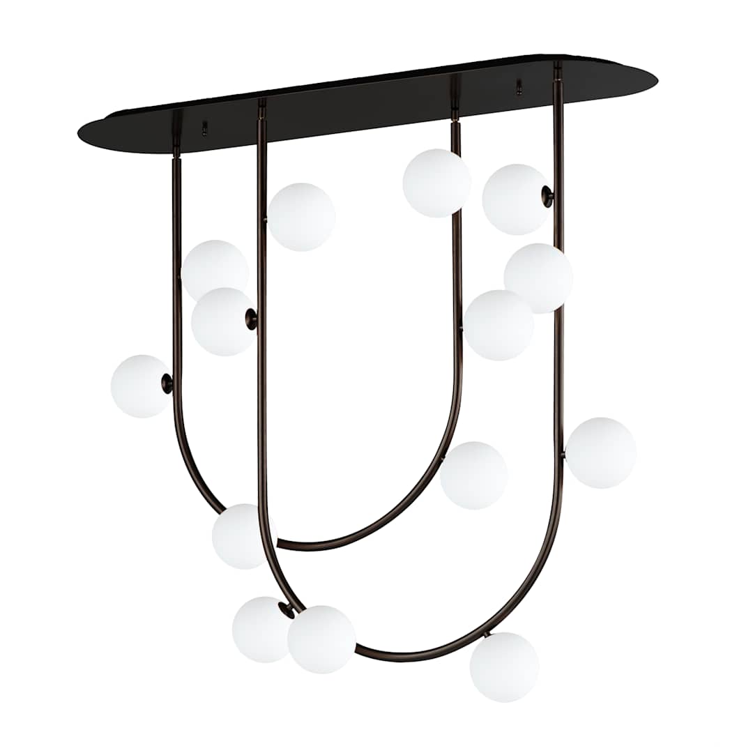Contour 14 Light 43" Wide LED Semi-Flush Ceiling Fixture by Nina Magon