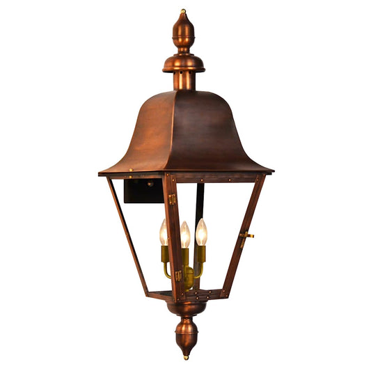 Belmont 3 Light 42" Tall Copper Electric Outdoor Wall Sconce