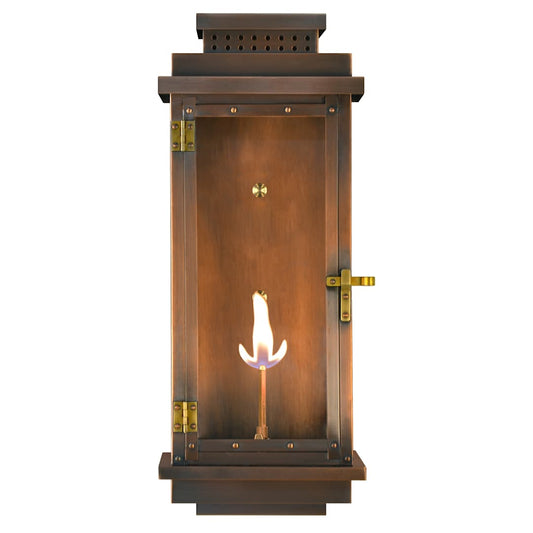 Contempo 31" Tall Copper Natural Gas Flush Mount Outdoor Wall Sconce