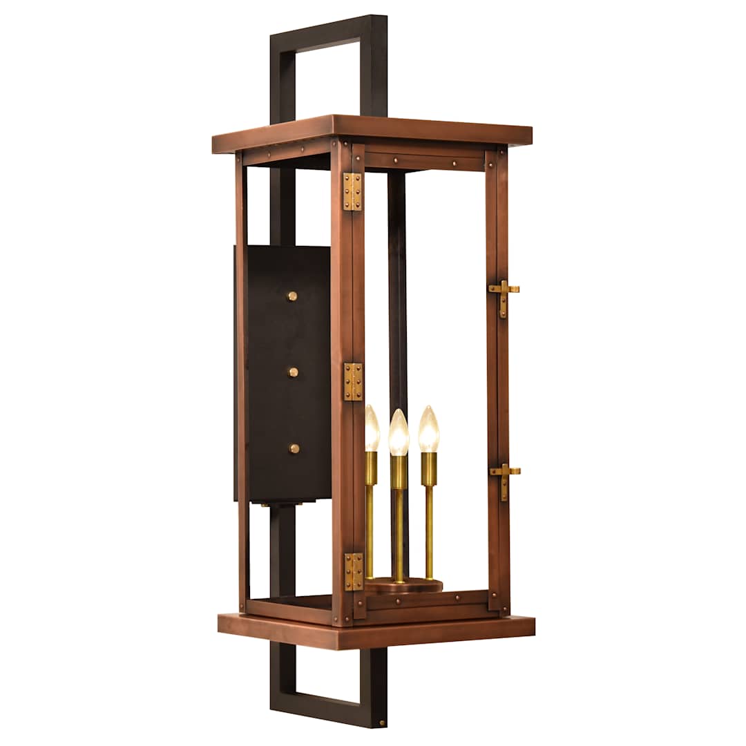 Navarrete 3 Light 40" Tall Copper Electric Outdoor Wall Sconce