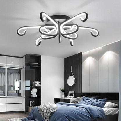 Modern Artistic Octopus-Inspired Flush Mount Ceiling Light with Sleek Curved LED Design