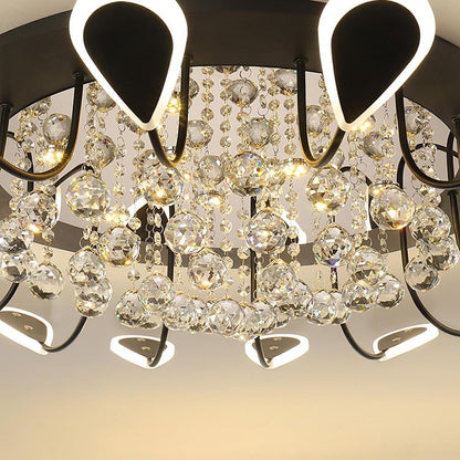 Creative Flower Shaped Dimmable LED Crystal Modern Ceiling Lights