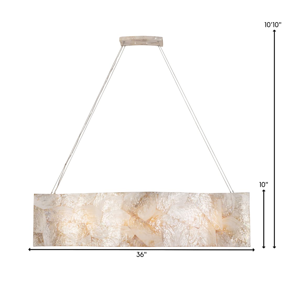 Big 4 Light 36" Reclaimed Shell Linear Chandelier
