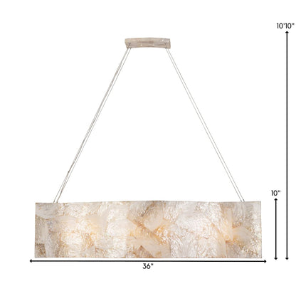 Big 4 Light 36" Reclaimed Shell Linear Chandelier