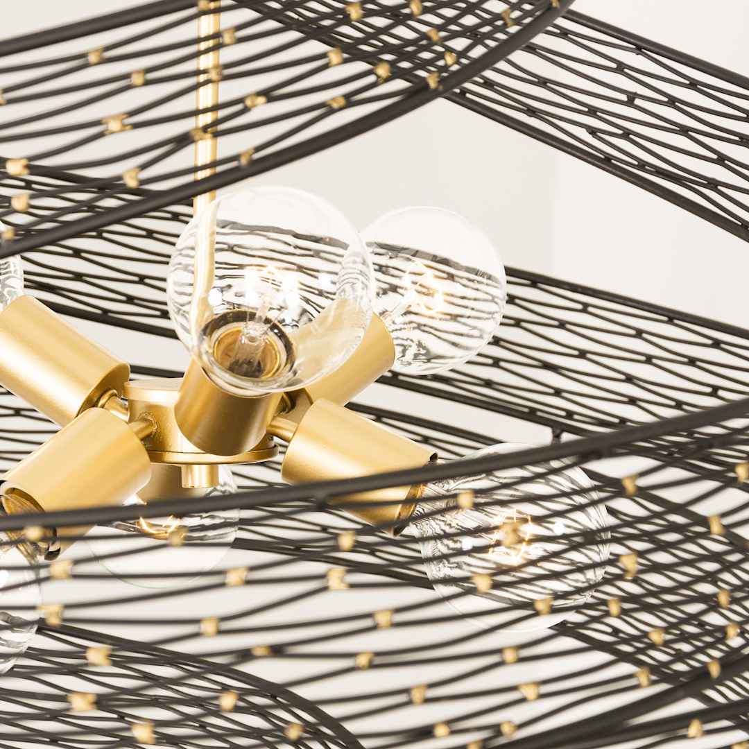 Flow 6 Light 26" Wide Abstract Chandelier