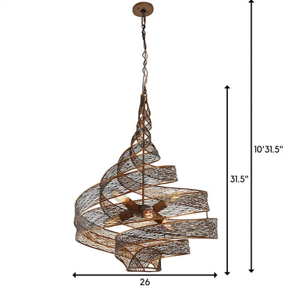 Flow 6 Light 26" Wide Abstract Chandelier