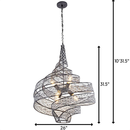Flow 6 Light 26" Wide Abstract Chandelier
