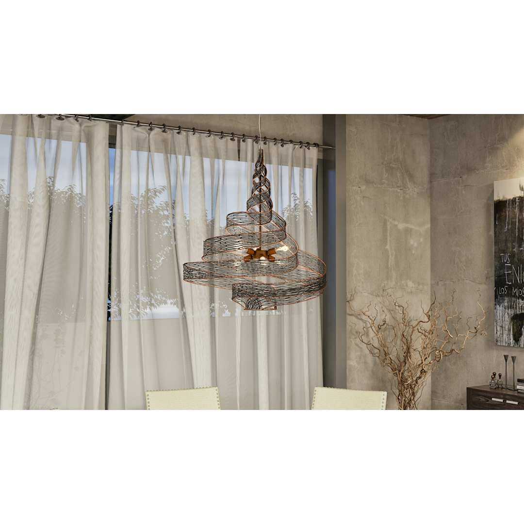 Flow 6 Light 26" Wide Abstract Chandelier