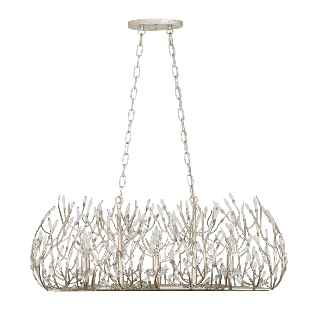 Bask 6 Light 36" Wide Crystal Linear Pendant