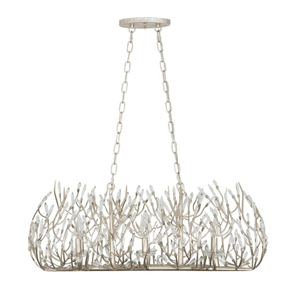 Bask 6 Light 36" Wide Crystal Linear Pendant