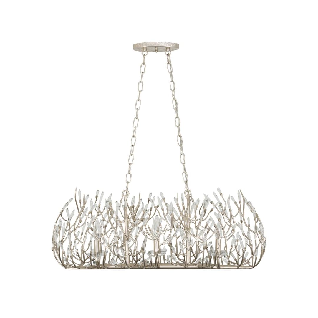 Bask 6 Light 36" Wide Crystal Linear Pendant